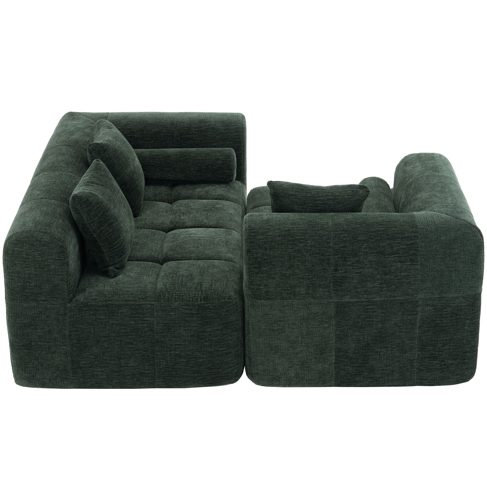 Sectional Free Combined Sofa With 2 Side Pockets by HouseOfZazla