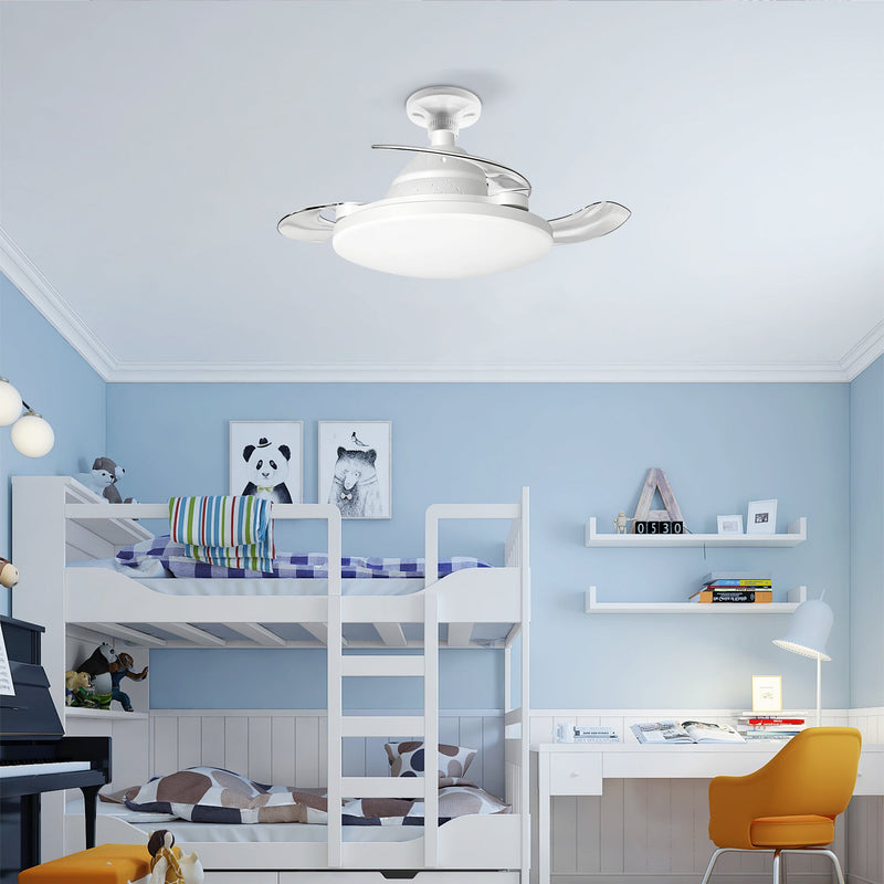 Bulb-Type Small Size Ceiling Fan With Retractable Blades by HouseOfZazla