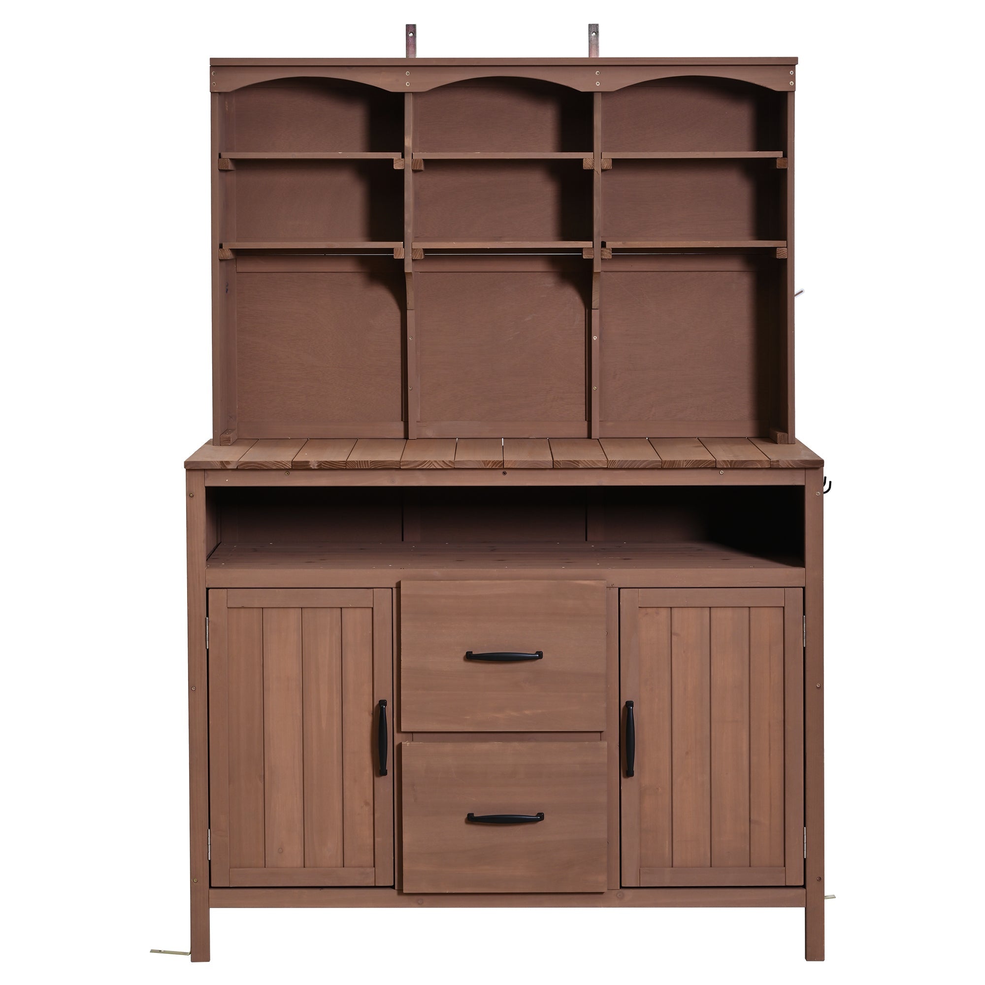 TOPMAX Large Fir Wood Potting Bench with Hutch and Storage by HouseOfZazla