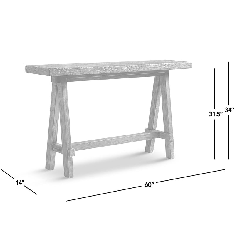 Hawthorne 60'' Solid Reclaimed Elm Trestle Console Table by HouseOfZazla
