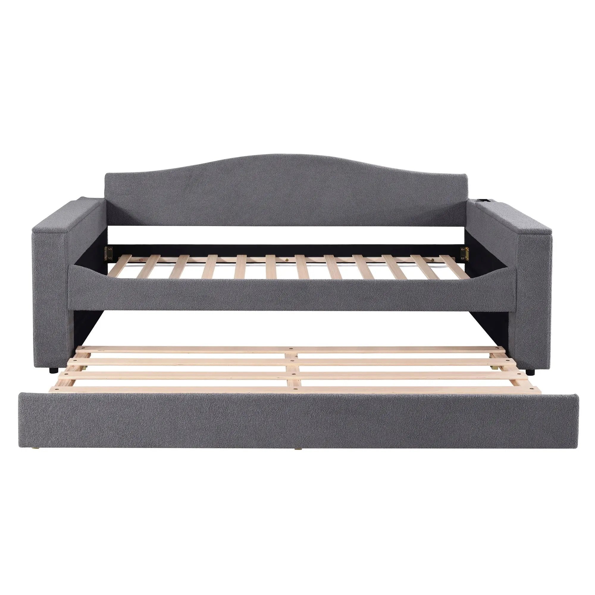 Upholstered Daybed With Storage Armrests, Trundle And Latest Integrated tooth Audio System by Unique Piece Furniture
