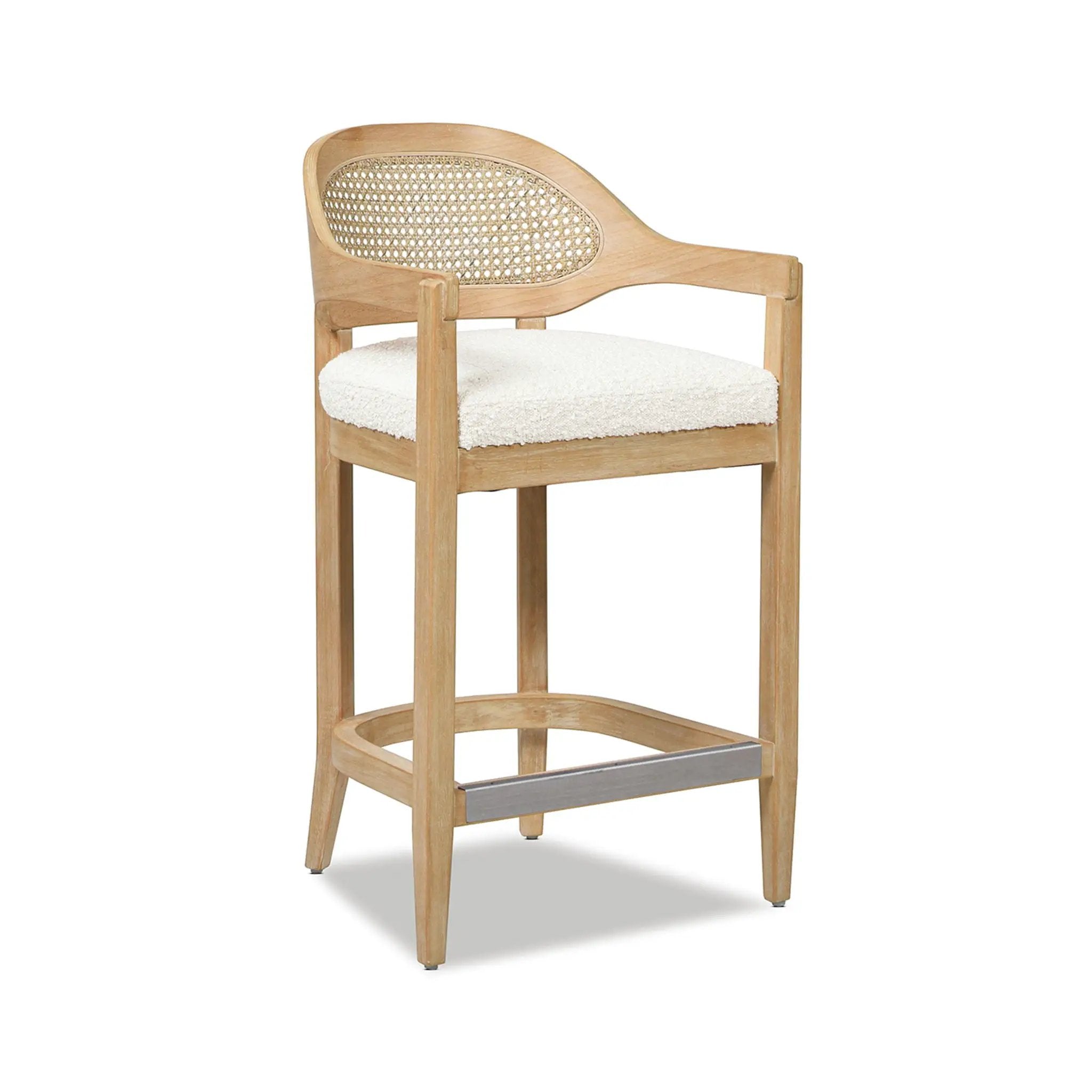 Americana - Mid-Century Modern Cane Back Counter Stool by Unique Piece Furniture