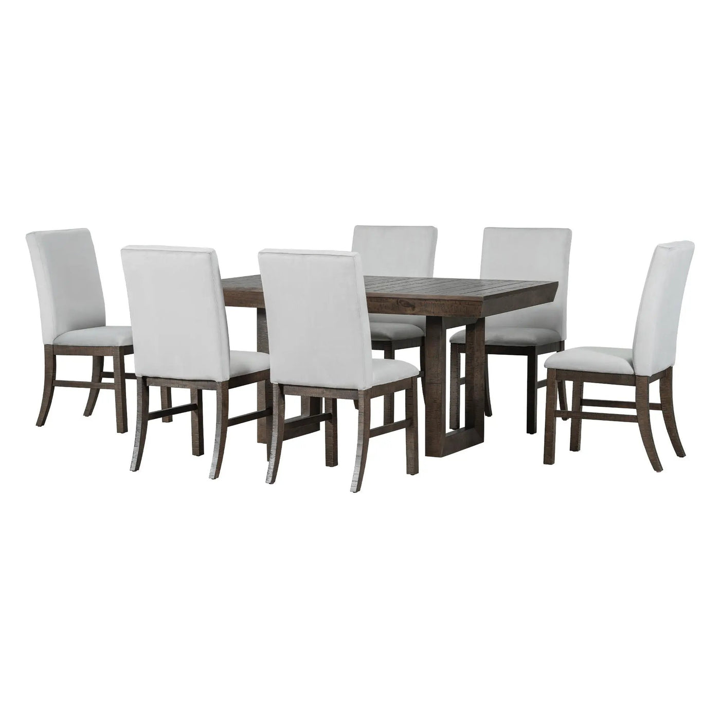 Topmax - 7 Piece Traditional Extendable Dining Table Set With Butterfly Leaf And 6 Upholstered Dining Table Set by HouseOfZazla