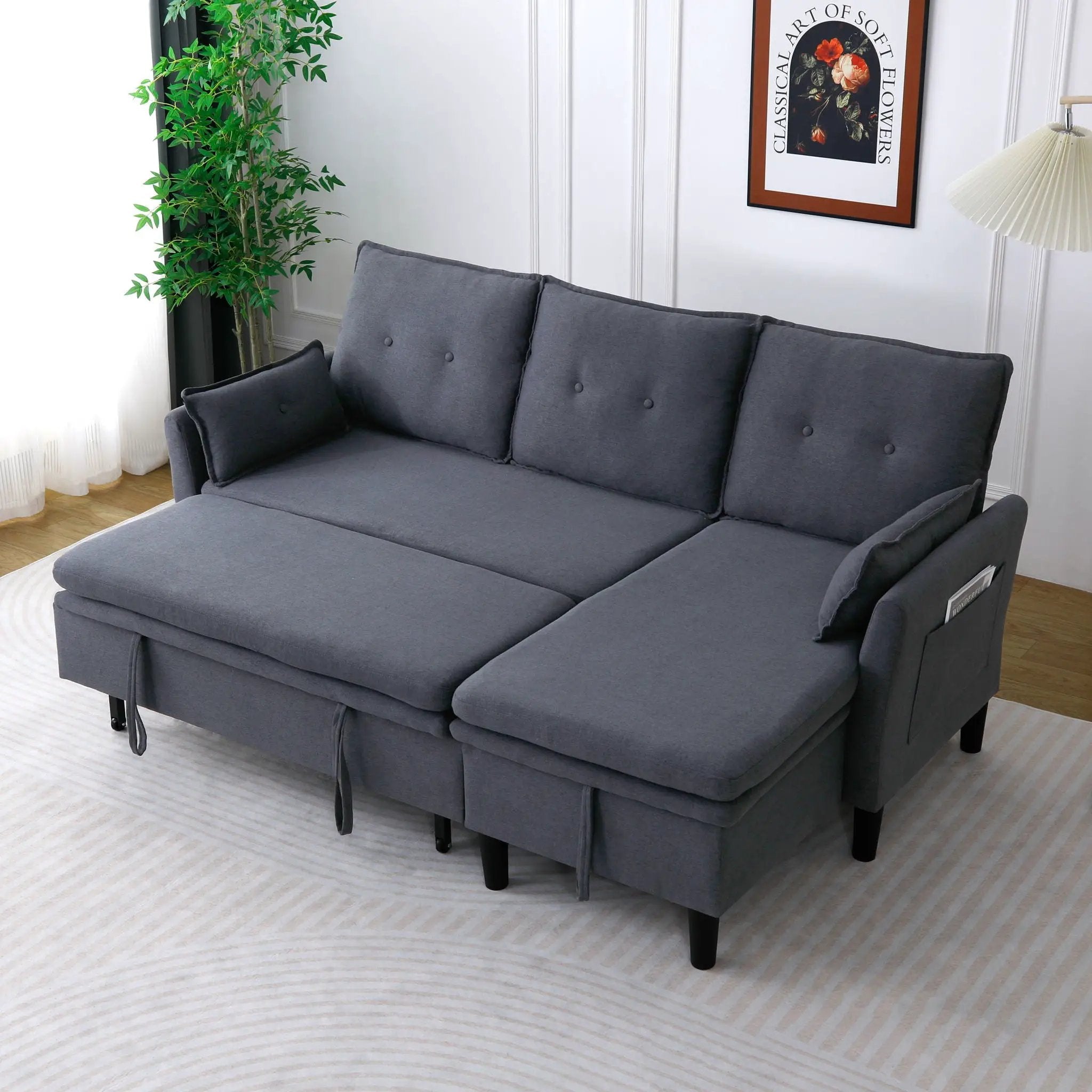 L-Shaped Reversible Chaise Sectional Sofa With Storage by HouseOfZazla