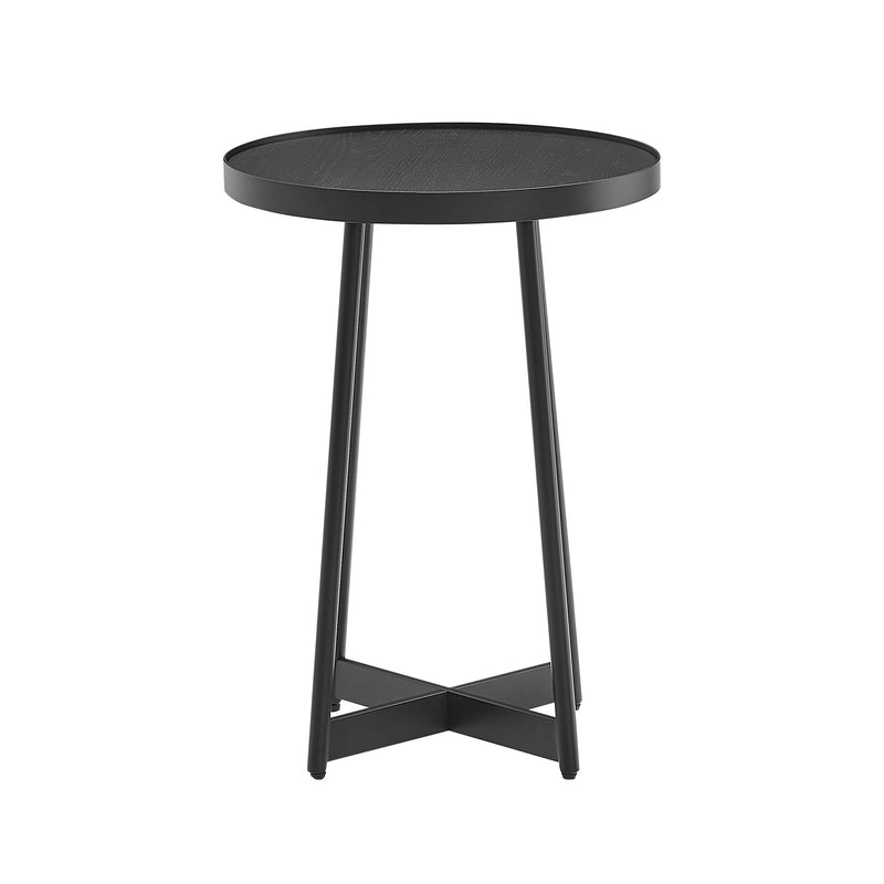 Ranlo - Round Accent Table With Geometric Legs - Black by HouseOfZazla