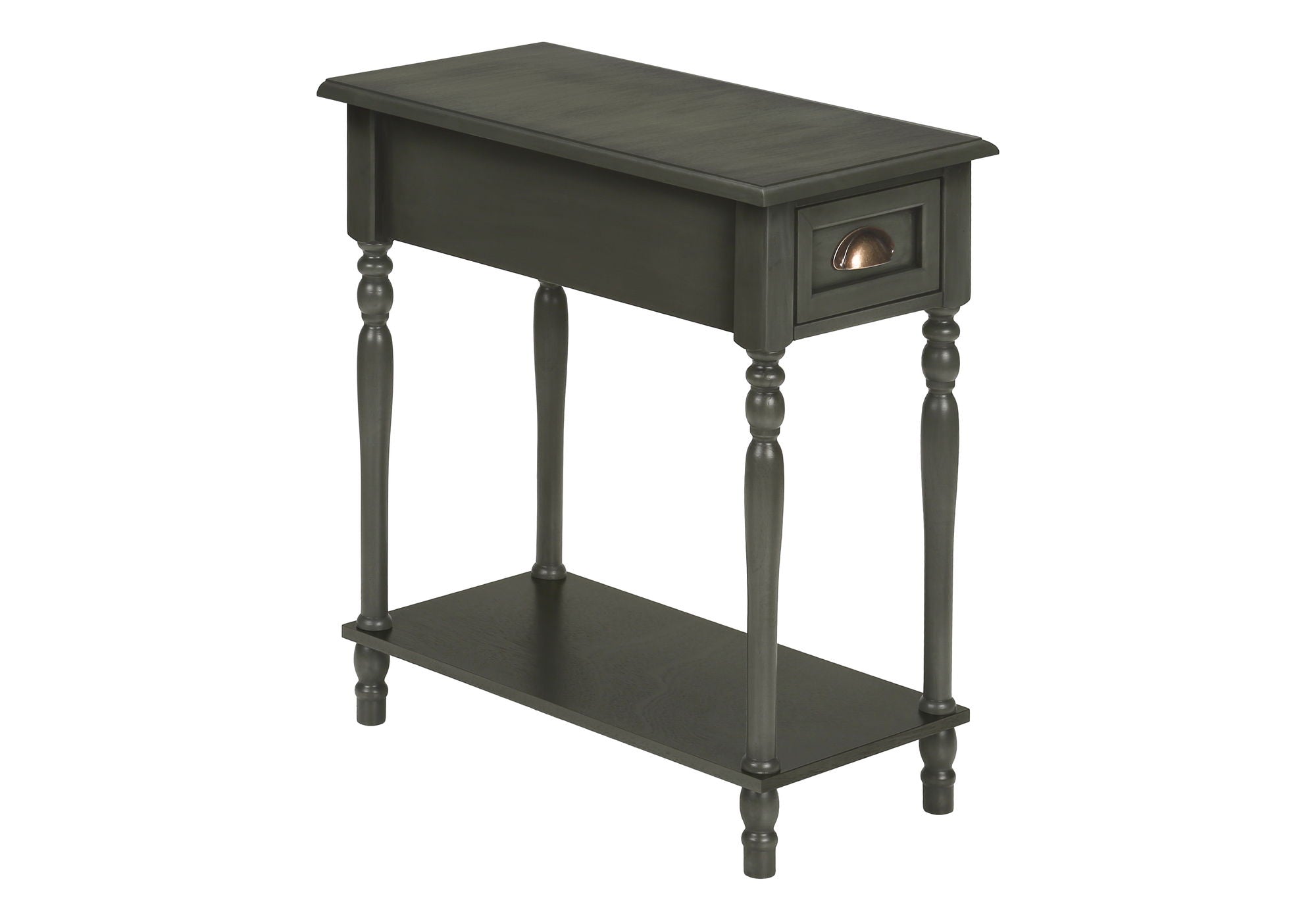 Accent Side Table, 2 Tier, Storage Drawer, Stylish Traditional Design by HouseOfZazla