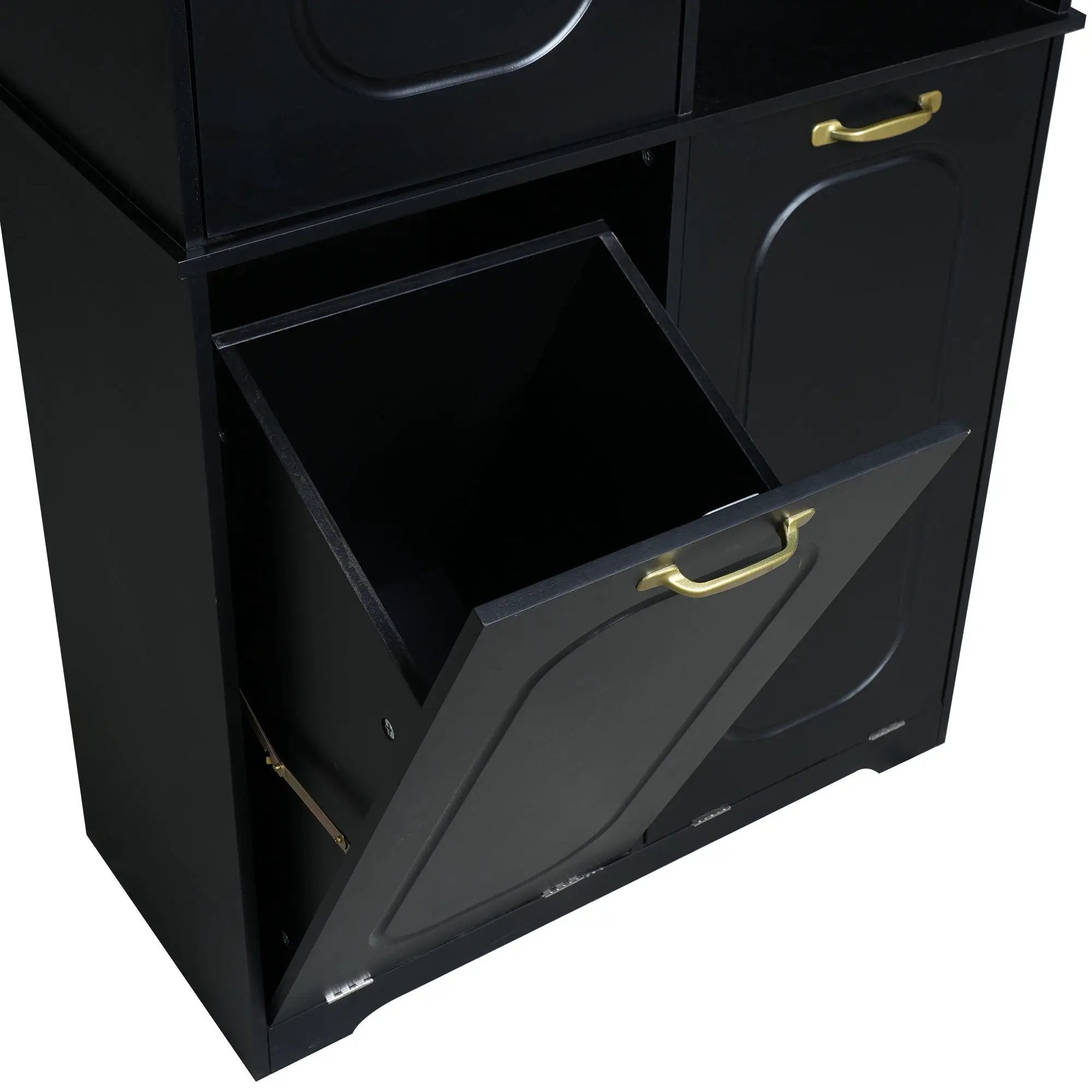 Freestanding Tall Storage Cabinet With 2 Tilt-Out Hampers by HouseOfZazla