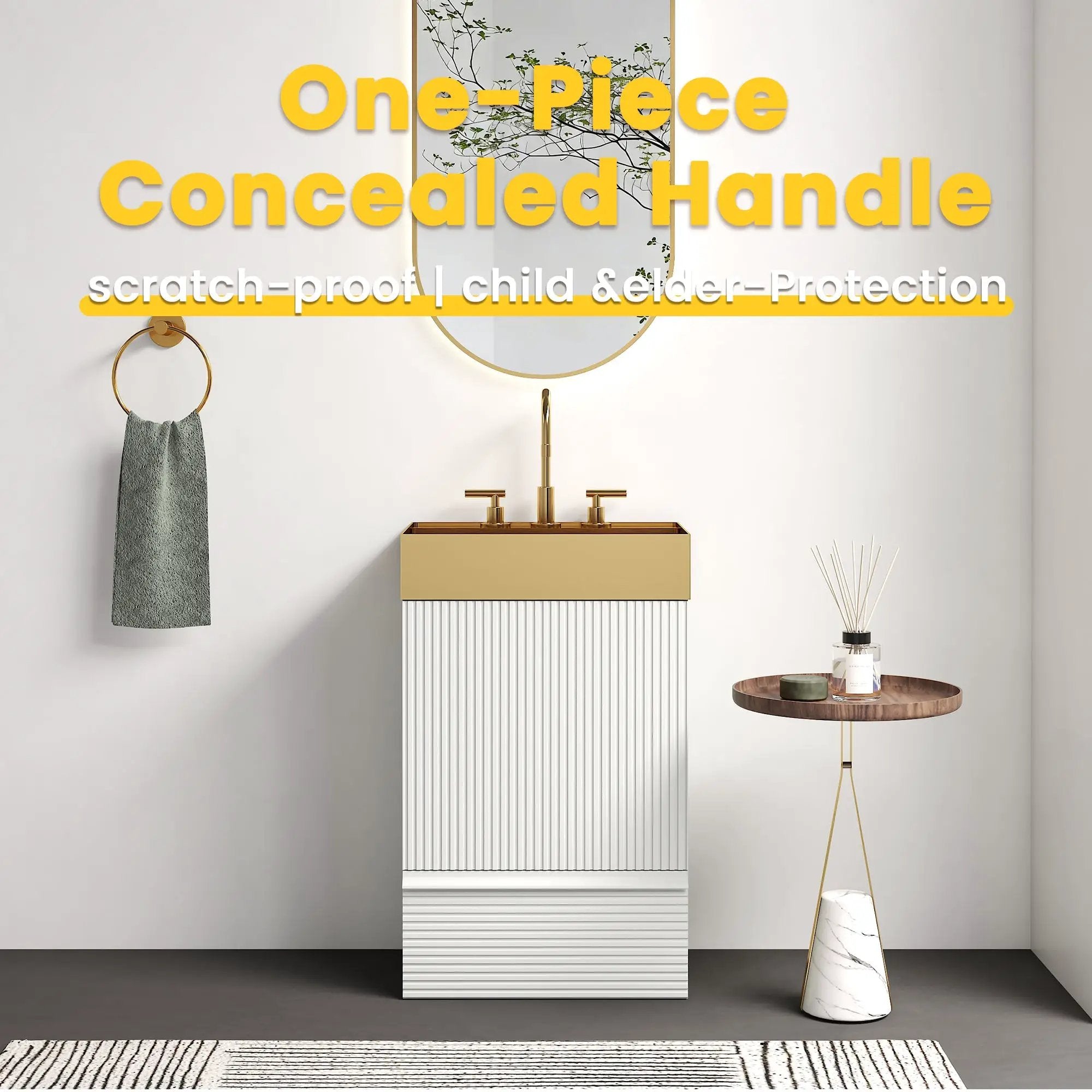 Gada 20" Striped Velvet Bathroom Vanity by HouseOfZazla