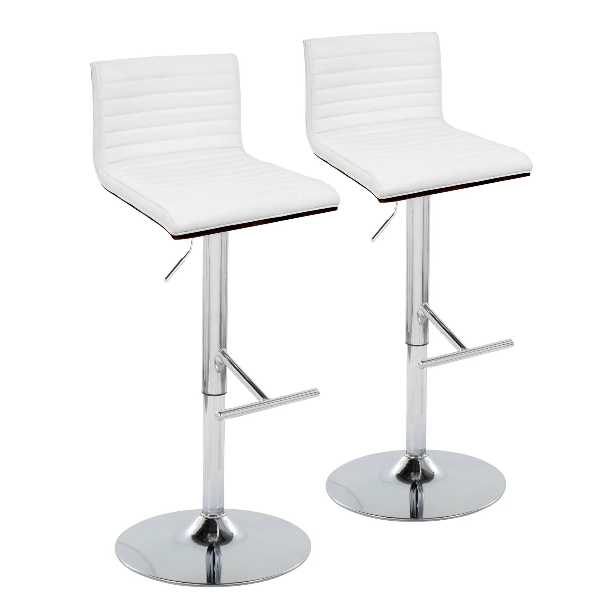 Mason - Contemporary Adjustable Barstool & Swivel With Straight T Footrest (Set of 2) by Unique Piece Furniture