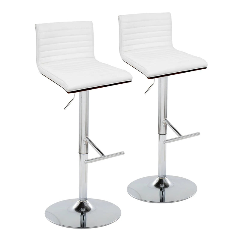 Mason - Contemporary Adjustable Barstool & Swivel With Straight T Footrest (Set of 2) by Unique Piece Furniture