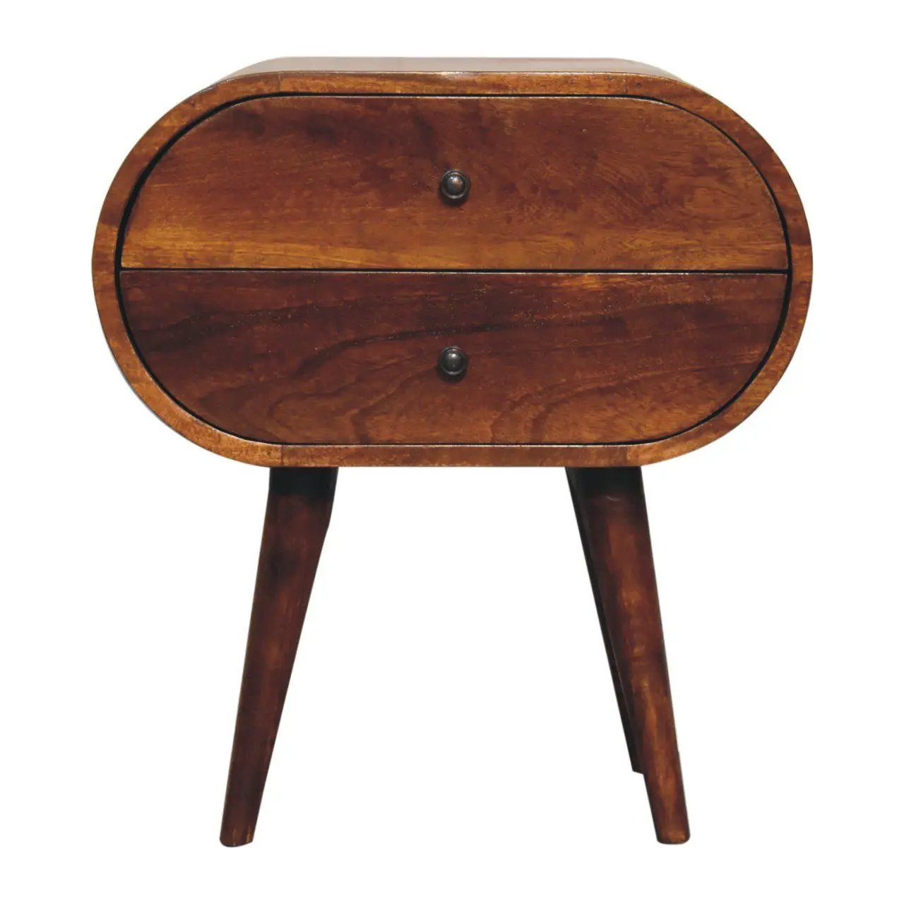 Large Chestnut Circular Bedside by Unique Piece Furniture