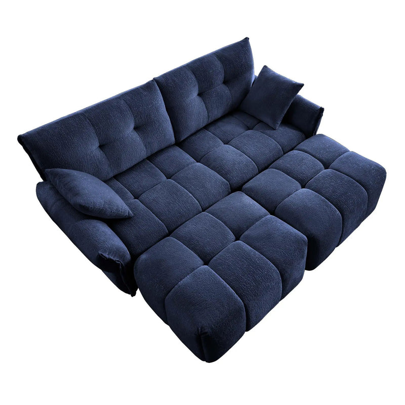 Sofa Set With Ottoman And Pillows, Textured, High Resilience Cushions by HouseOfZazla