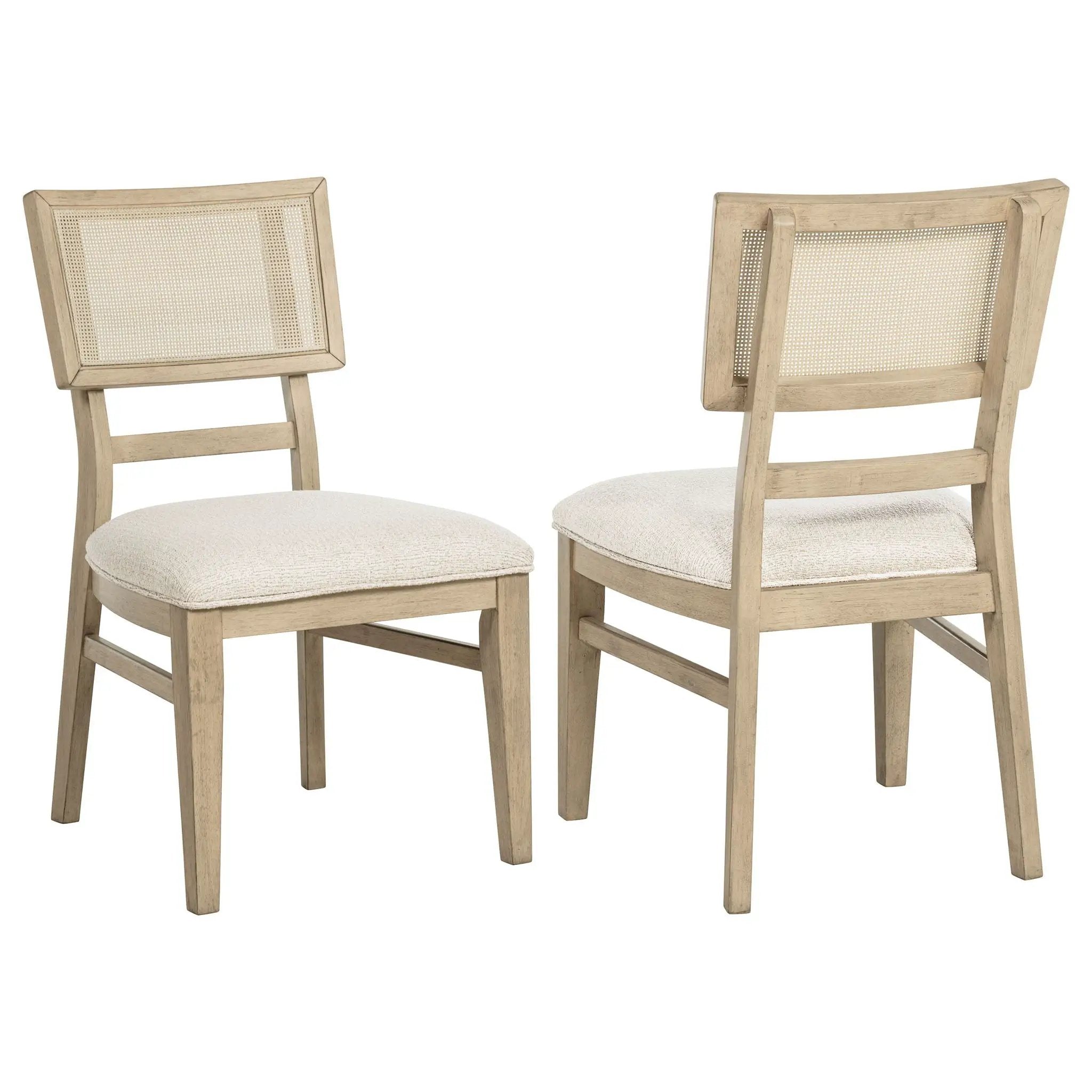 Kailani Rattan Cane Dining Side Chair Beige Oak (Set of 2) by Unique Piece Furniture