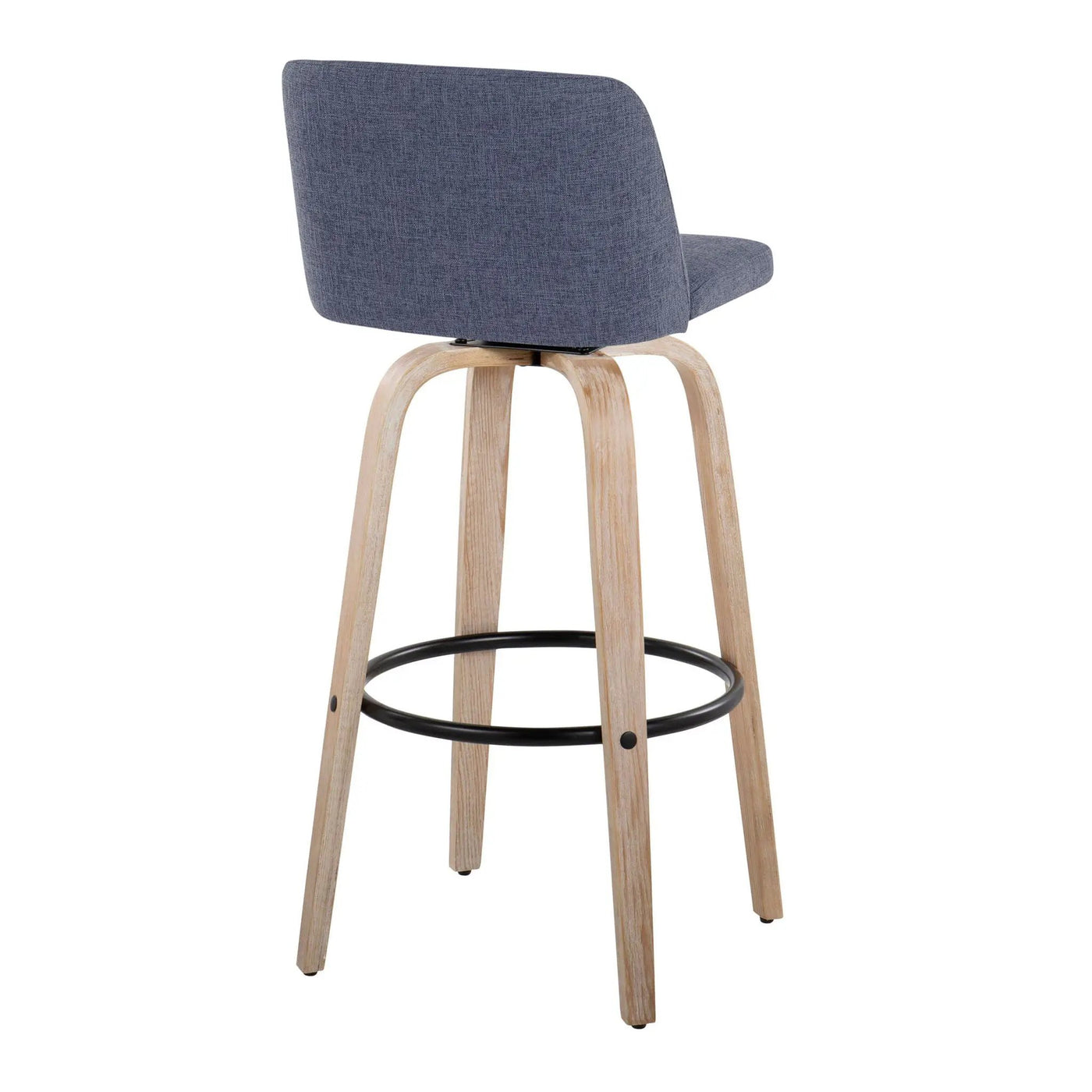 Toriano - Mid-Century Modern Fixed Height BarStool With Round Footrest (Set of 2) by HouseOfZazla