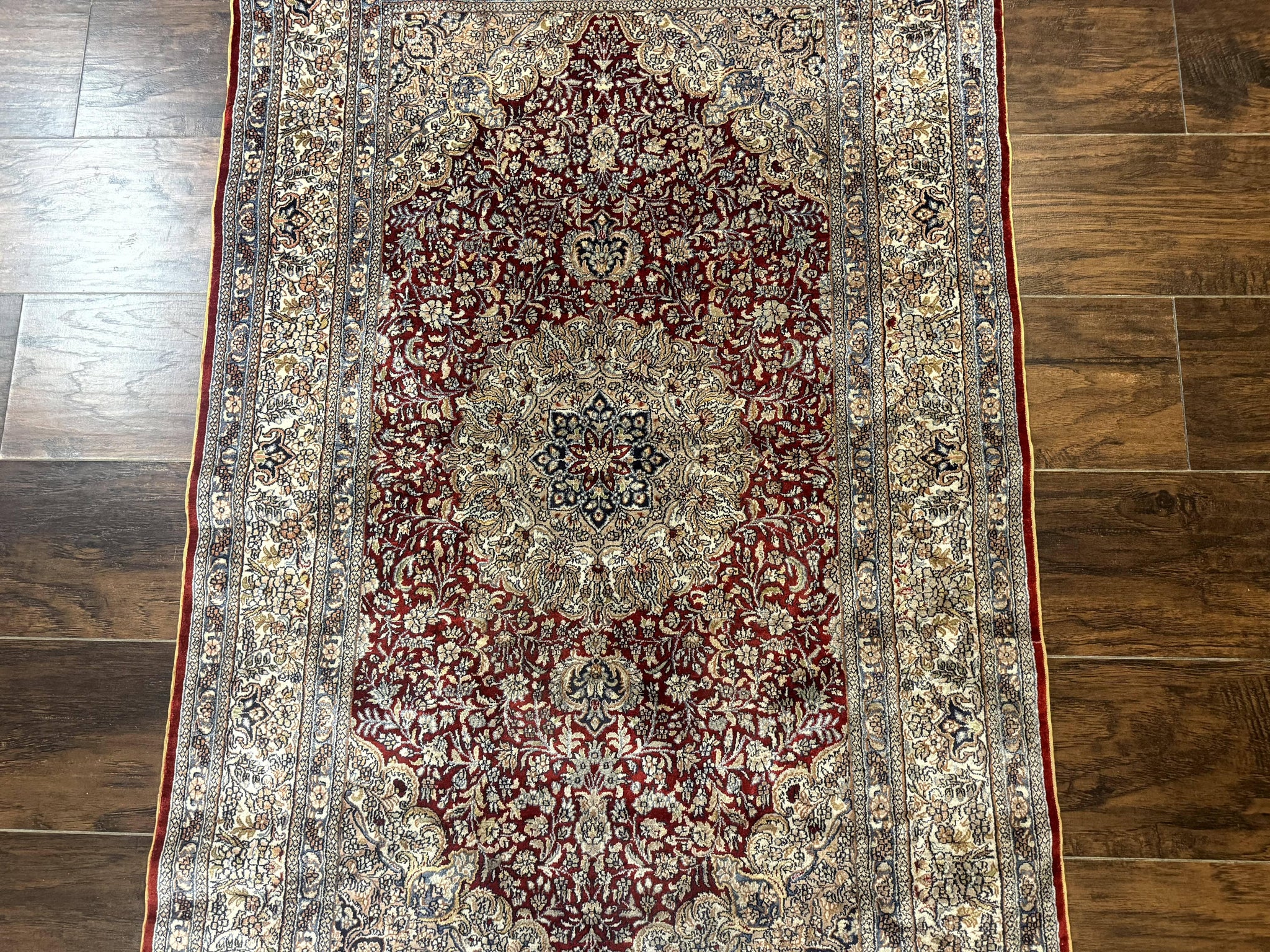 Sino Persian Silk Rug 3x5, Super Fine 440 KPSI, Floral Medallion, Handmade by Jewel Rugs