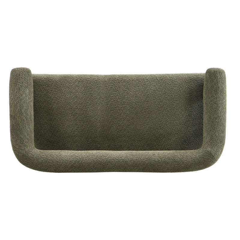 Round Armrest Loveseat (Green + Brown) by HouseOfZazla
