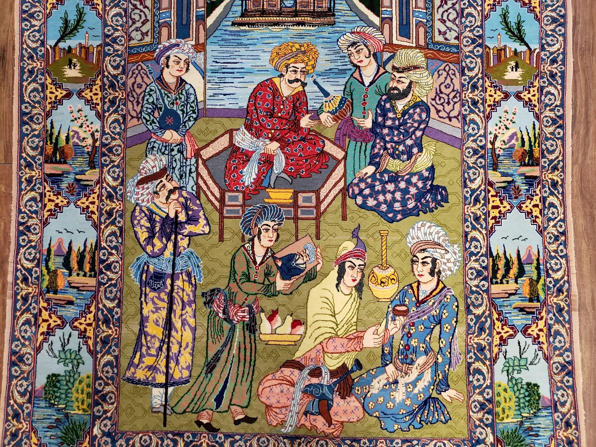 Persian Isfahan Pictorial Rug 3x5 – Kork Wool on Silk by Jewel Rugs