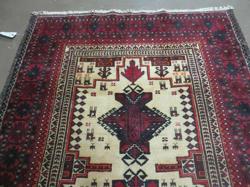 4' X 7' Vintage Handmade Pakistan Turkoman Bokhara Balouch Woven Wool Rug Nice by Jewel Rugs