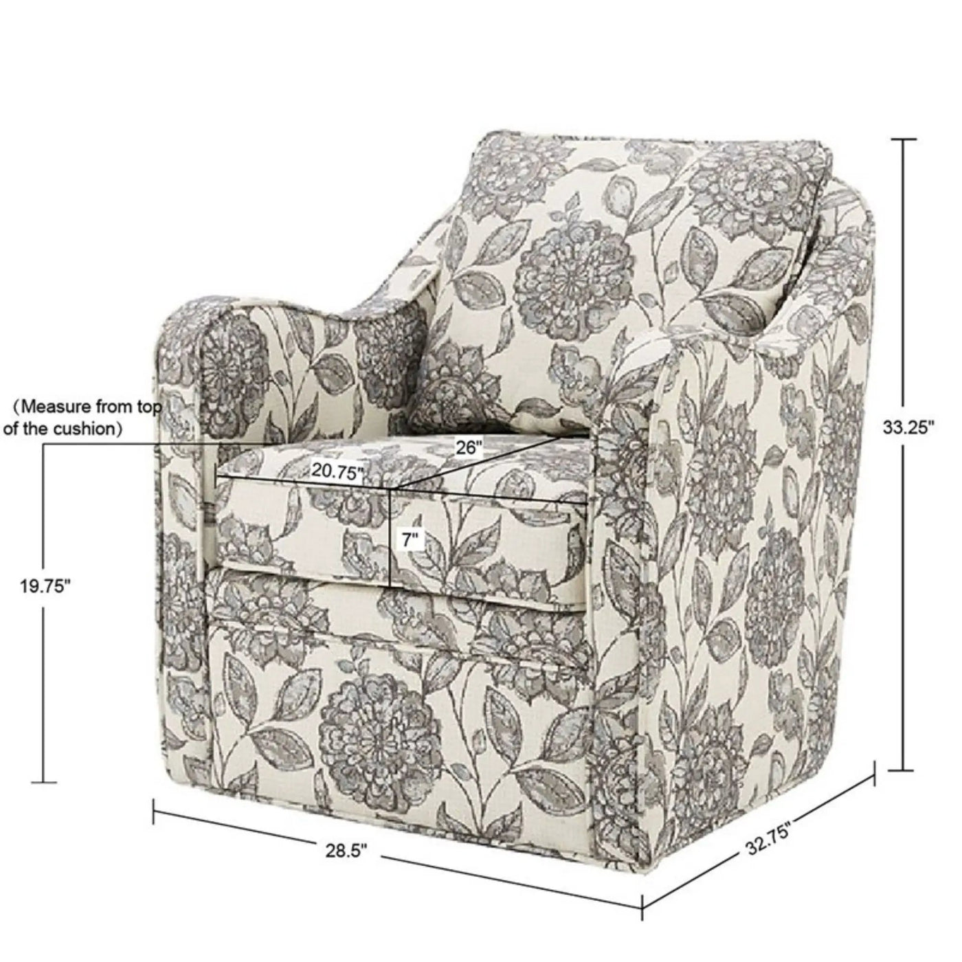 Wide Seat Arm Chair With 360 Degree Rotation by Unique Piece Furniture