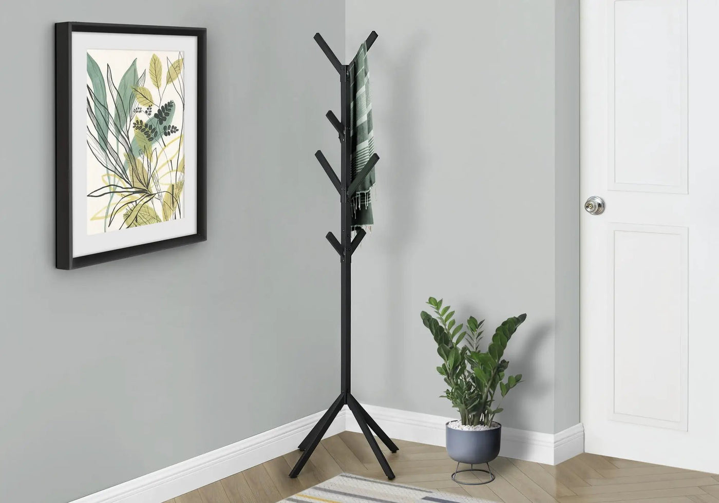 Coat Rack, Hall Tree, Freestanding, 8 Hooks, Entryway, Contemporary & Modern by HouseOfZazla