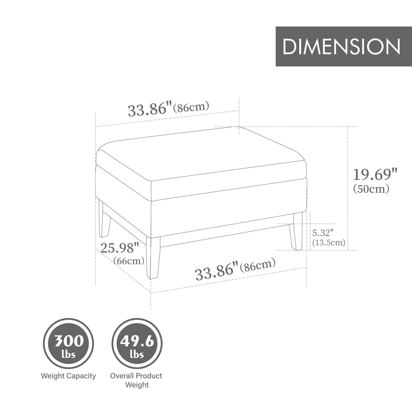 Upholstered Storage Ottoman With Reversible Lid Coffee Table With Rubberwood Legs by Unique Piece Furniture