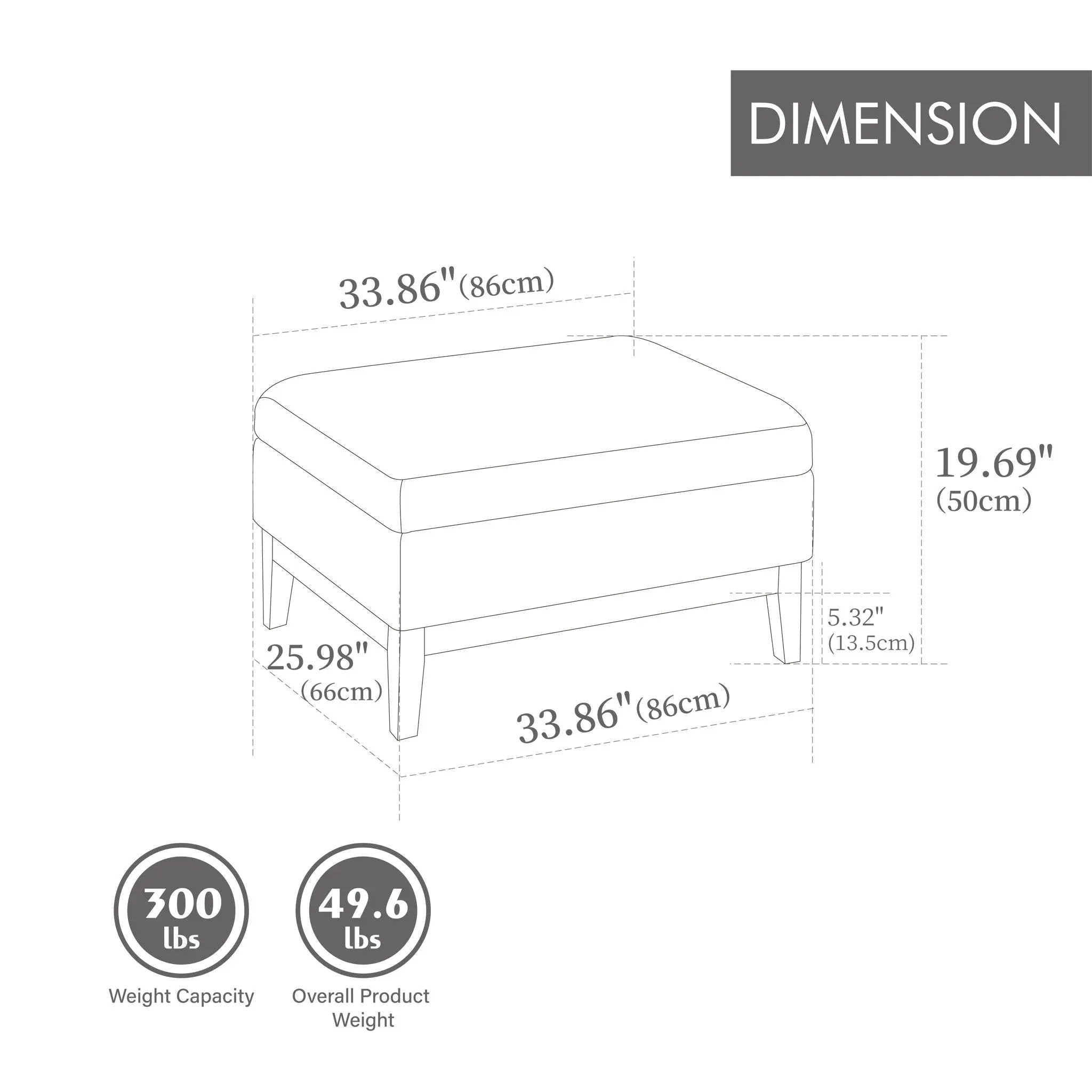 Upholstered Storage Ottoman With Reversible Lid Coffee Table With Rubberwood Legs by Unique Piece Furniture