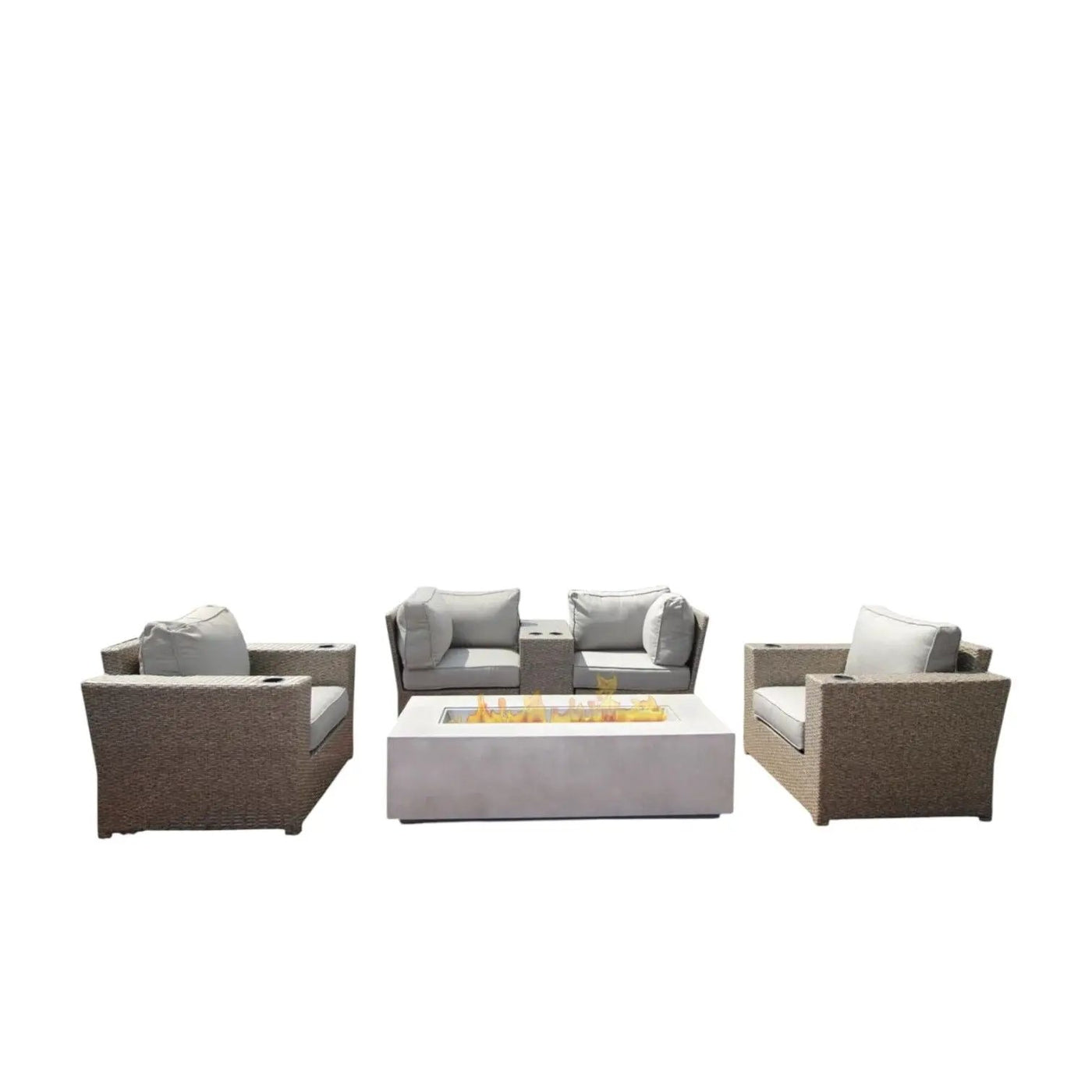 Outdoor Elegance Conversation Set With Fire Pit by Unique Piece Furniture