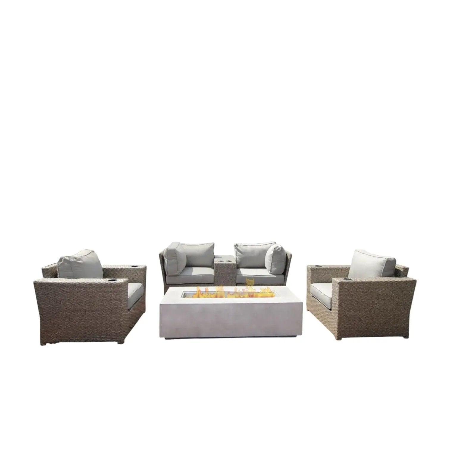 Outdoor Elegance Conversation Set With Fire Pit by HouseOfZazla