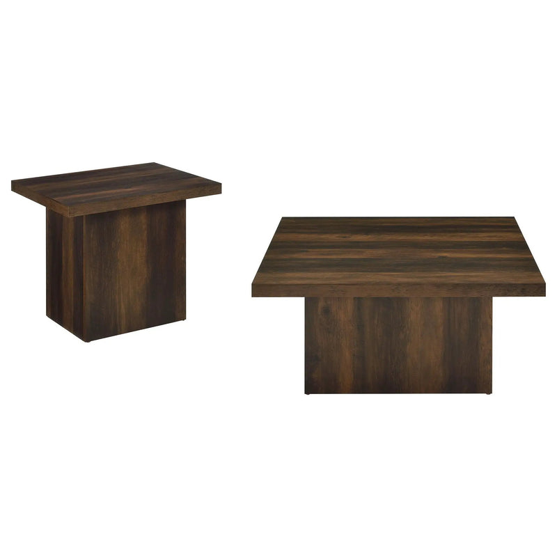 Devar 2-piece Square Coffee and End Table Set Dark Pine by Unique Piece Furniture