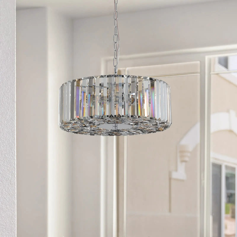 17' Chrome Crystal Pendant Chandelier by HouseOfZazla