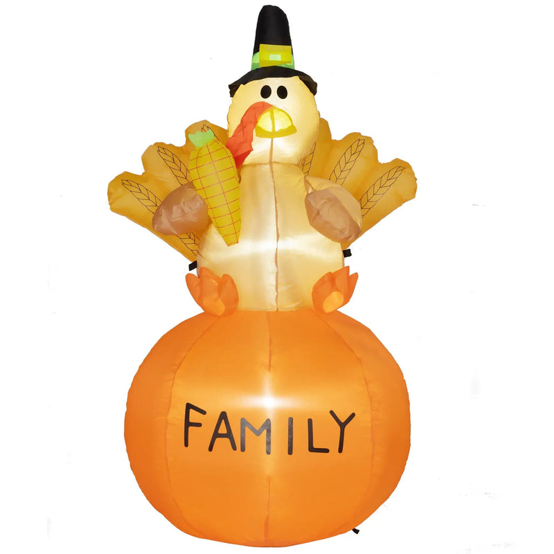Homcom 4.9ft Inflatable Thanksgiving Decoration Turkey by HouseOfZazla