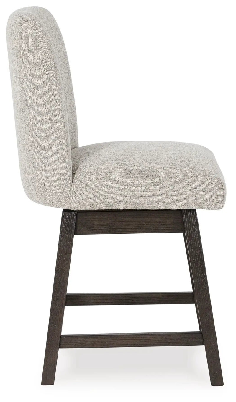 Burkhaus - Upholstered Swivel Barstool (Set of 2) - Beige / Dark Brown by Unique Piece Furniture