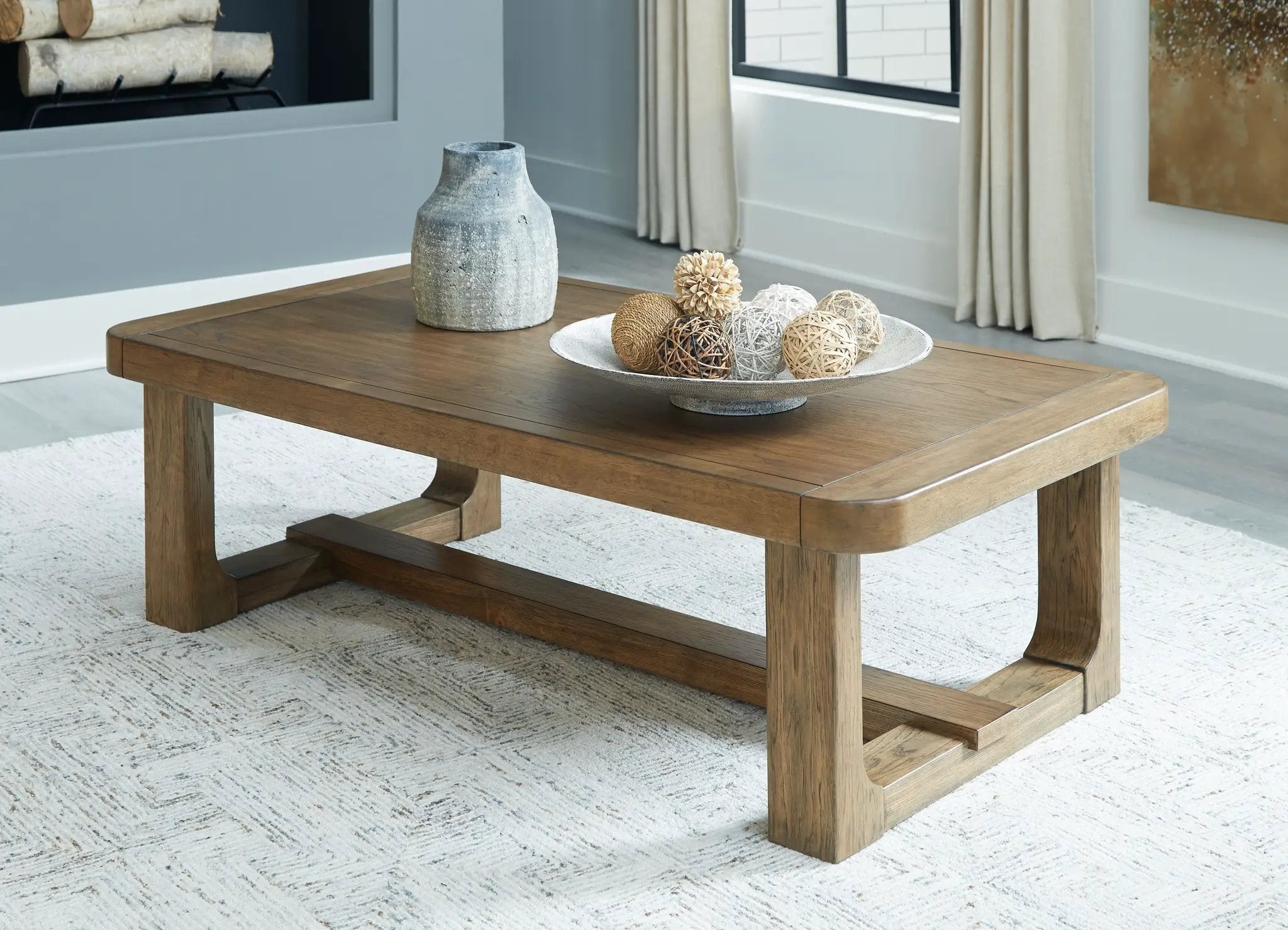 Cabalynn - Rectangular Cocktail Table - Light Brown by Unique Piece Furniture