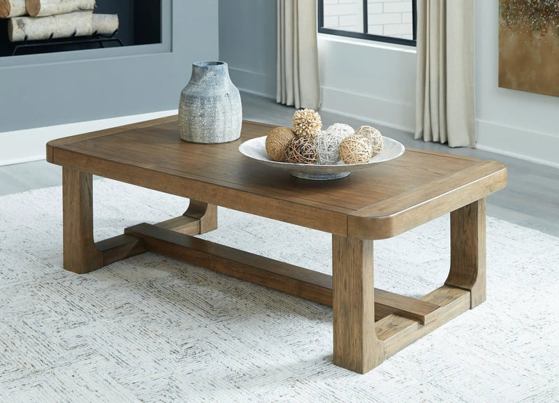 Cabalynn - Rectangular Cocktail Table - Light Brown by Unique Piece Furniture