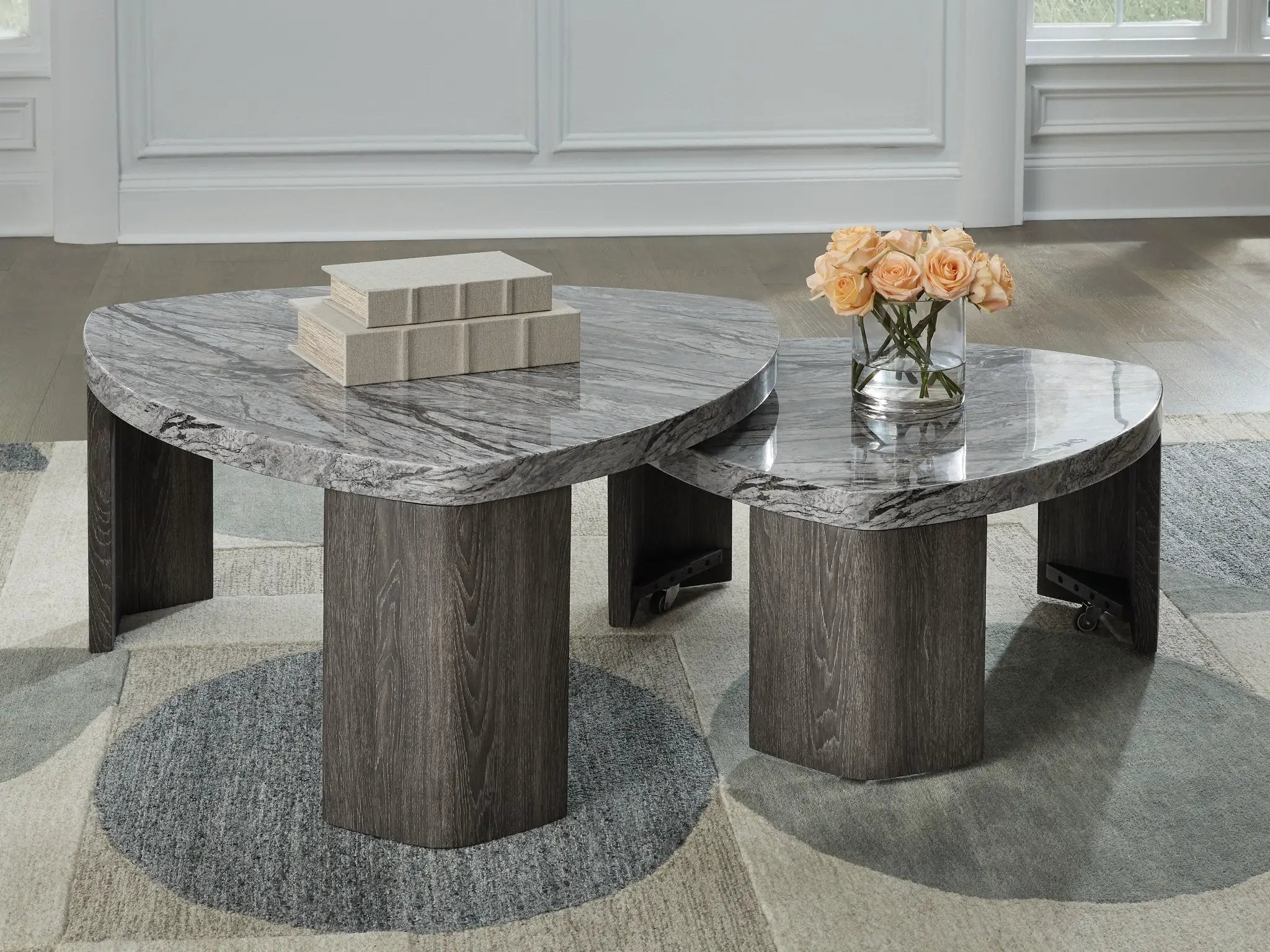 Surmour - Stacked Cocktail Table - Gray / Brown by Unique Piece Furniture