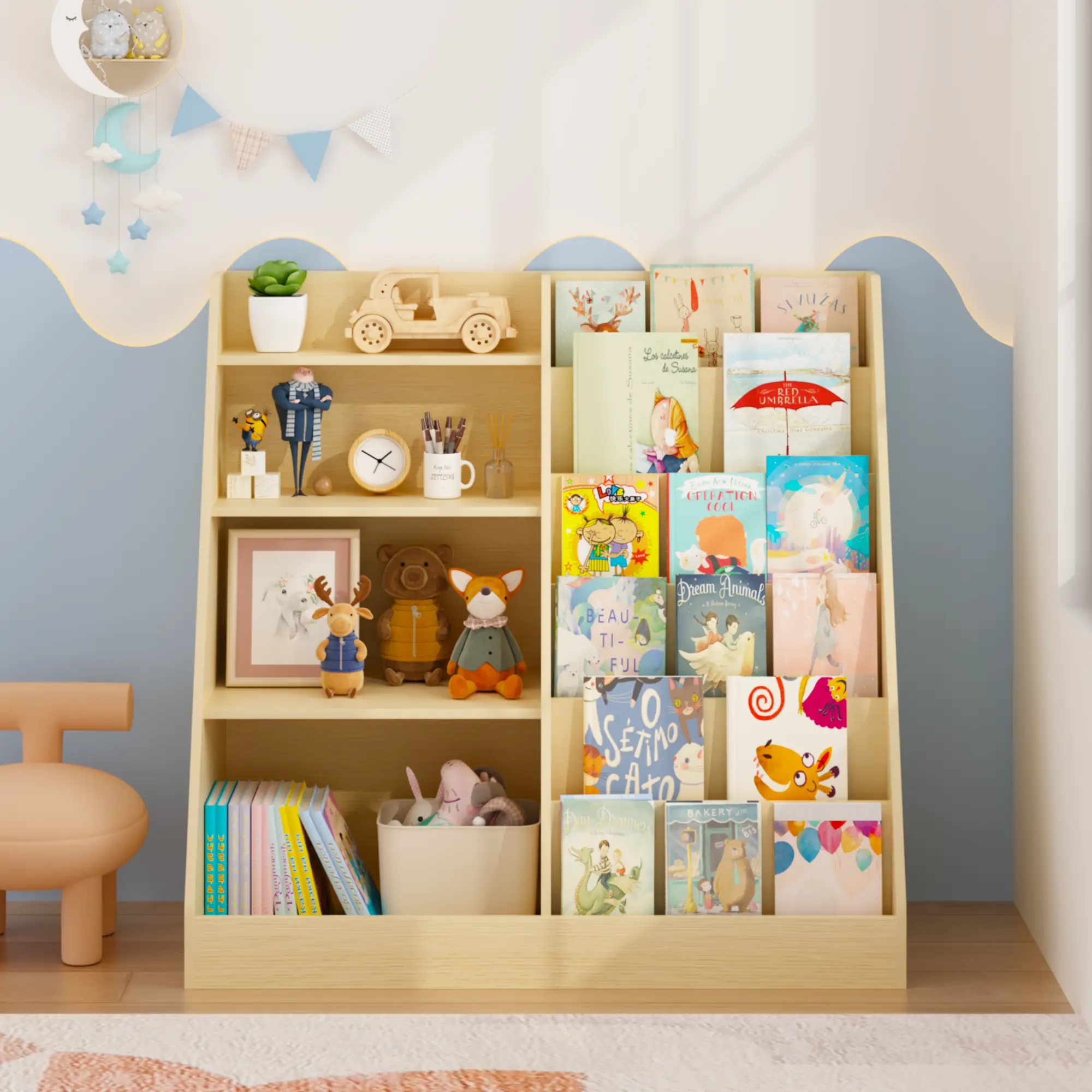 Kids Bookshelf and Toy Storage Organizer by HouseOfZazla