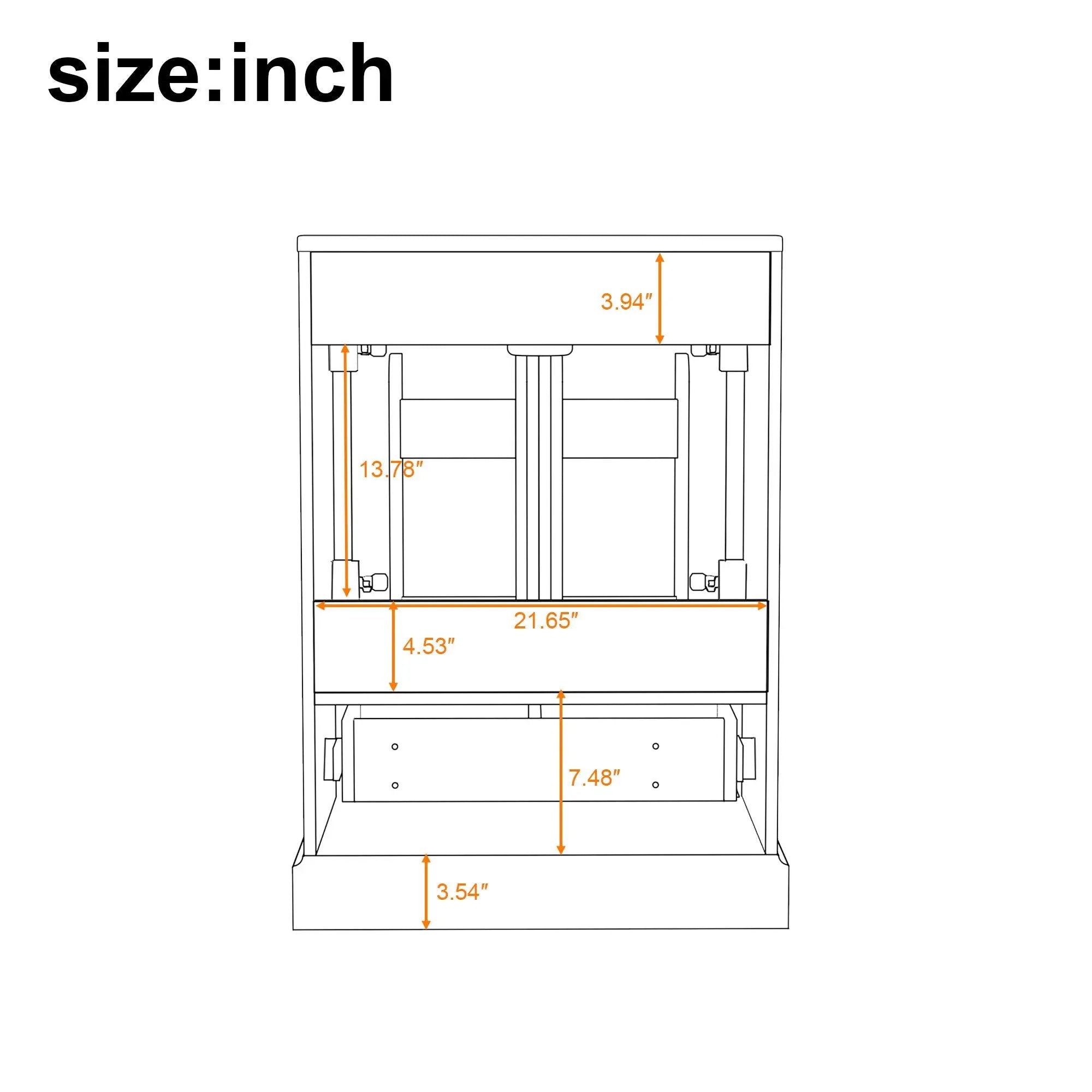 Bathroom Vanity With Sink, 1 Divided Drawer And 2 Soft Close Doors With Double Shelf by Unique Piece Furniture