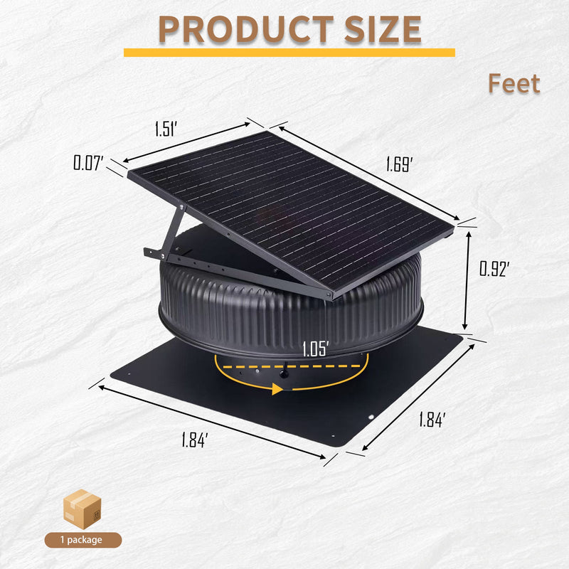 12" Adjustable Solar Roof Vent Fan with Remote Control by HouseOfZazla