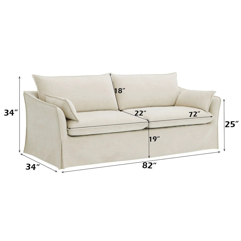 Shane - Sofa With 2 Pillows - Beige by HouseOfZazla