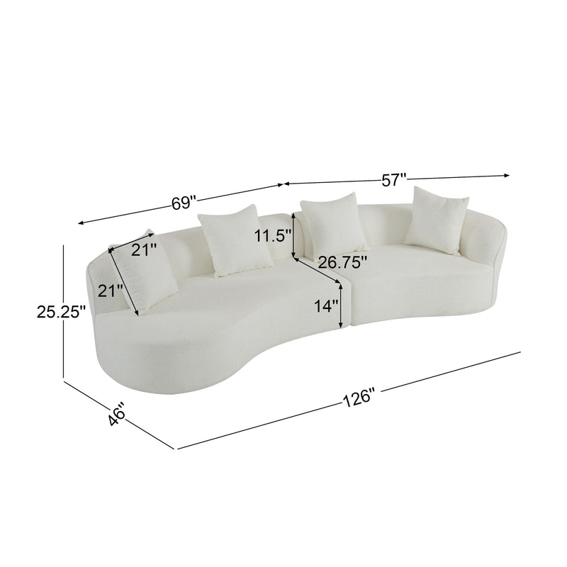 Elegant Curved Sectional Sofa With Full Foam Comfort by HouseOfZazla