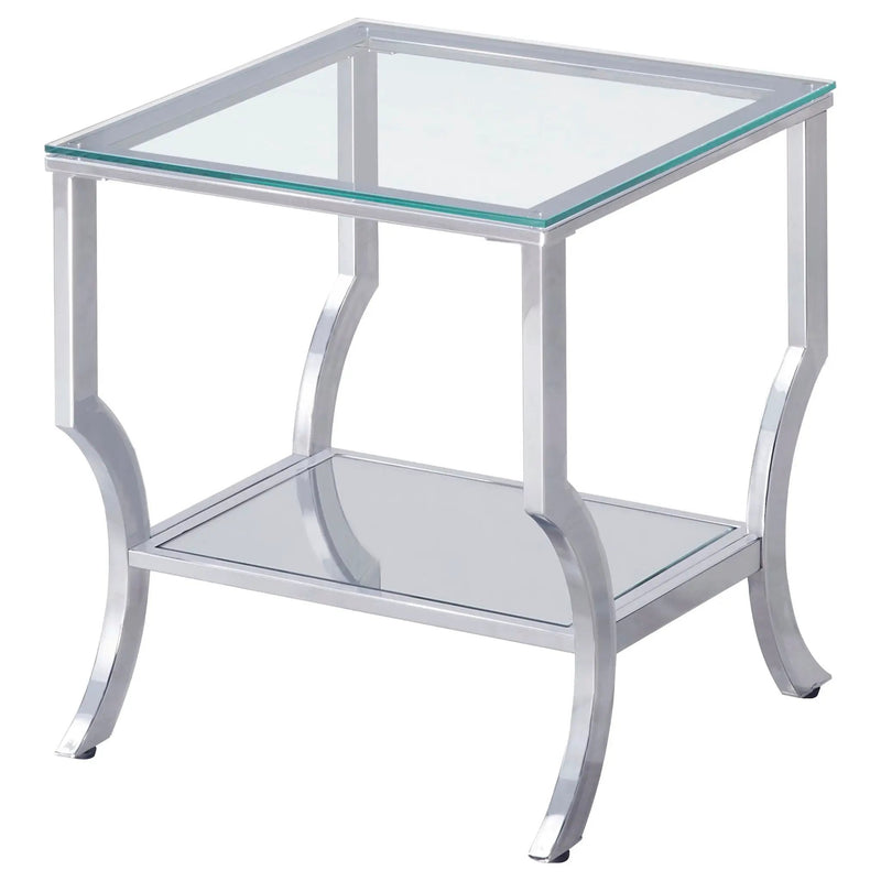 Saide 2-piece Glass Top Coffee and End Table Set Chrome by Unique Piece Furniture