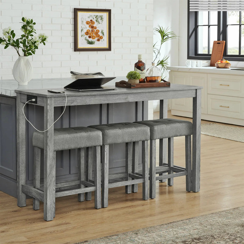 59 Inch Bar Table and Chair Set by HouseOfZazla