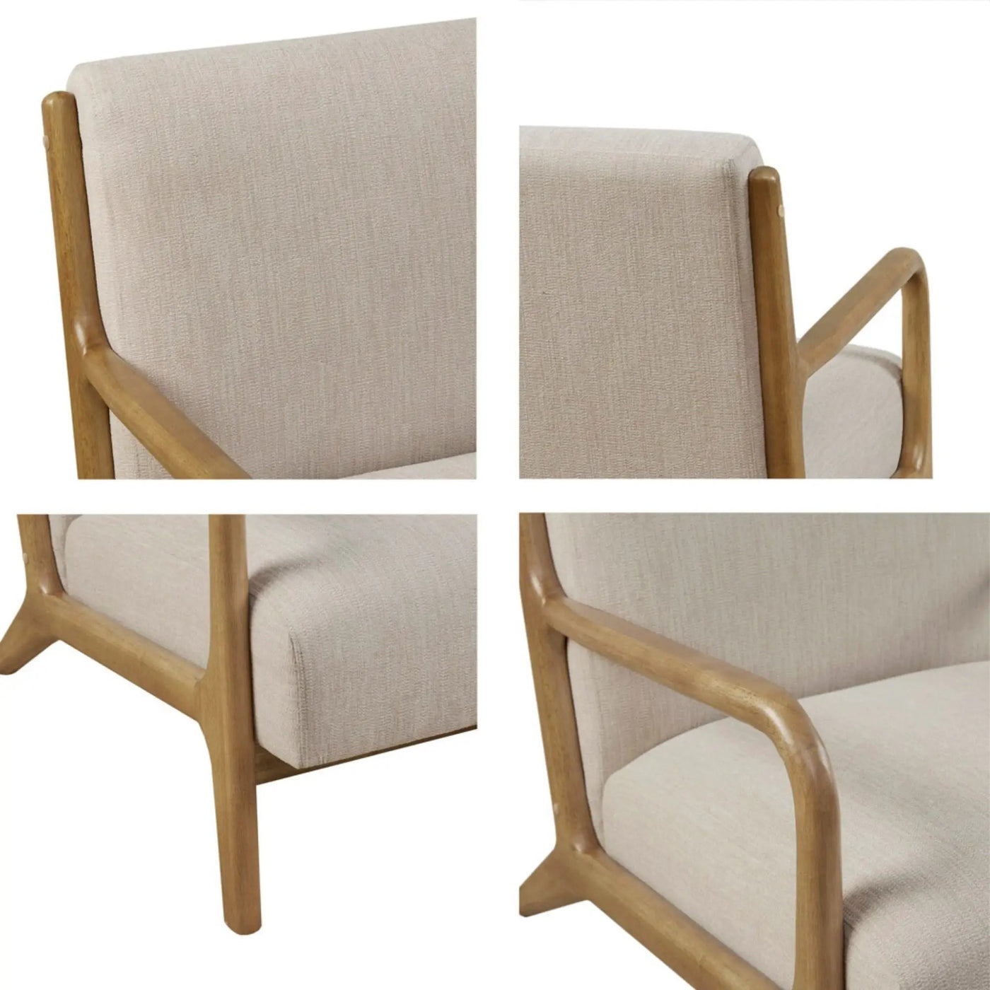 Mid-Century Style Lounge Chair With Upholstered Seat by Unique Piece Furniture