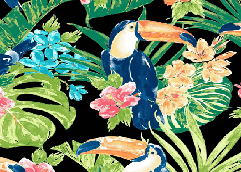 4 Pack Outdoor Pillow Covers 18x18 Inch - Toucan Paradise by HouseOfZazla