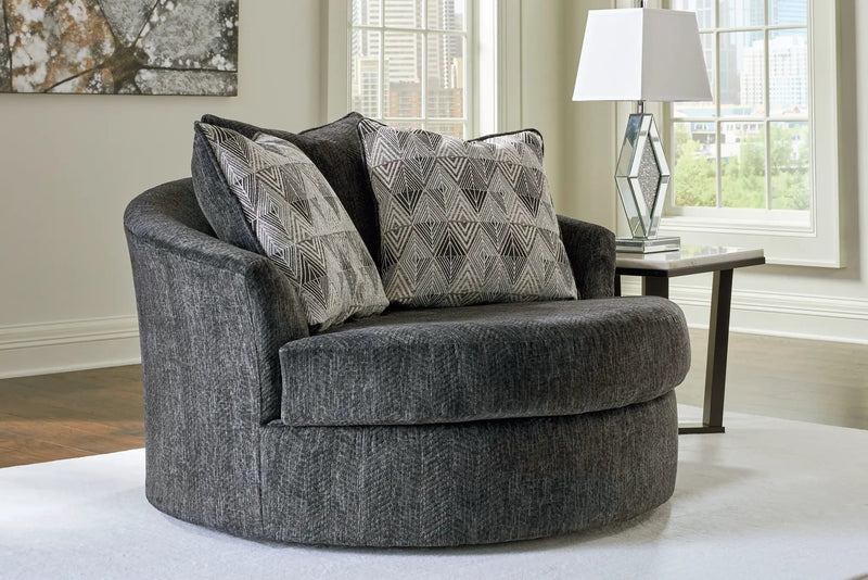 Biddeford - Oversized Swivel Accent Chair - Shadow by Unique Piece Furniture