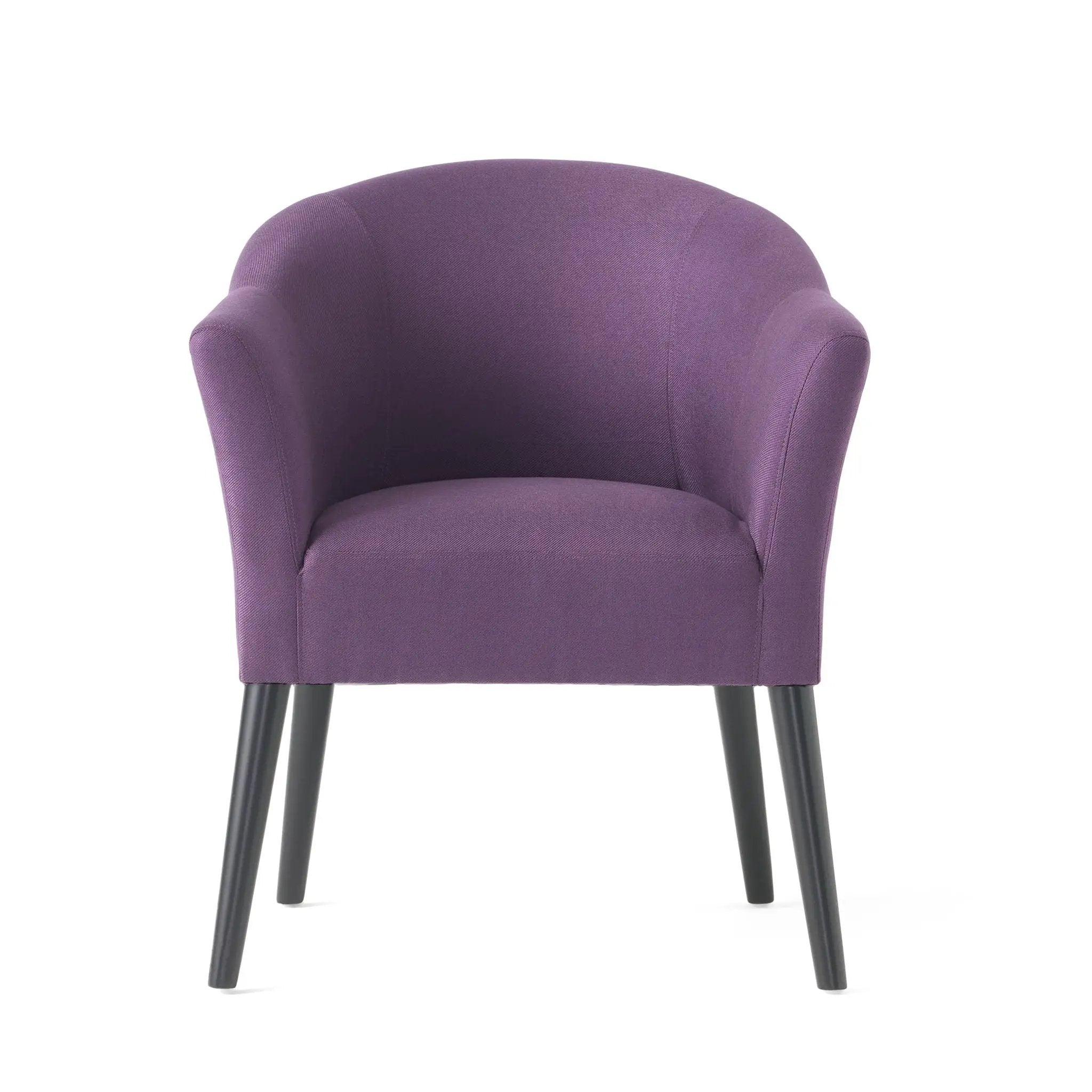 Fabric Arm Chair With Wooden Legs And Cushioned Seat - Plum by HouseOfZazla