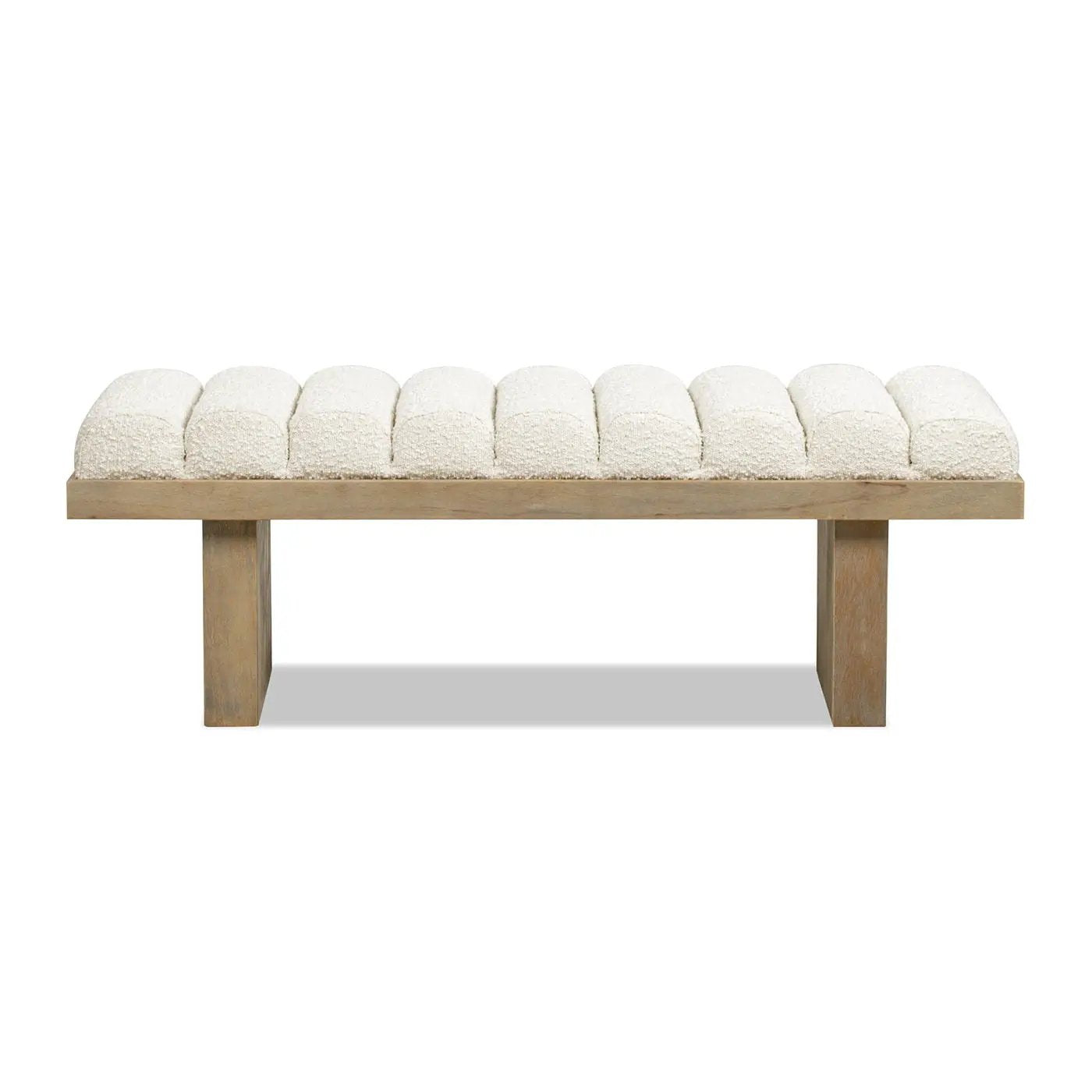 Bella - Upholstered Modern Accent Bench - Ivory White by HouseOfZazla