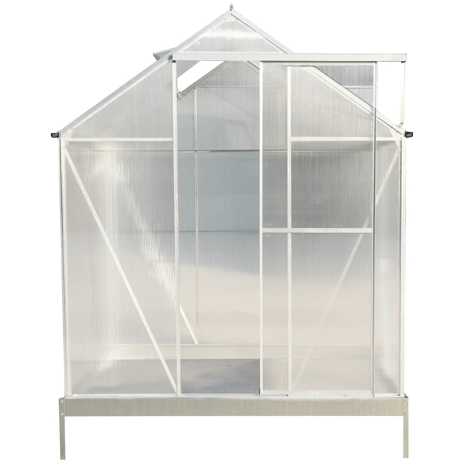 Polycarbonate house, Heavy Duty Outdoor Aluminum Walk-In House Kit With Rain Gutter, Vent And Door For Backyard Garden by HouseOfZazla