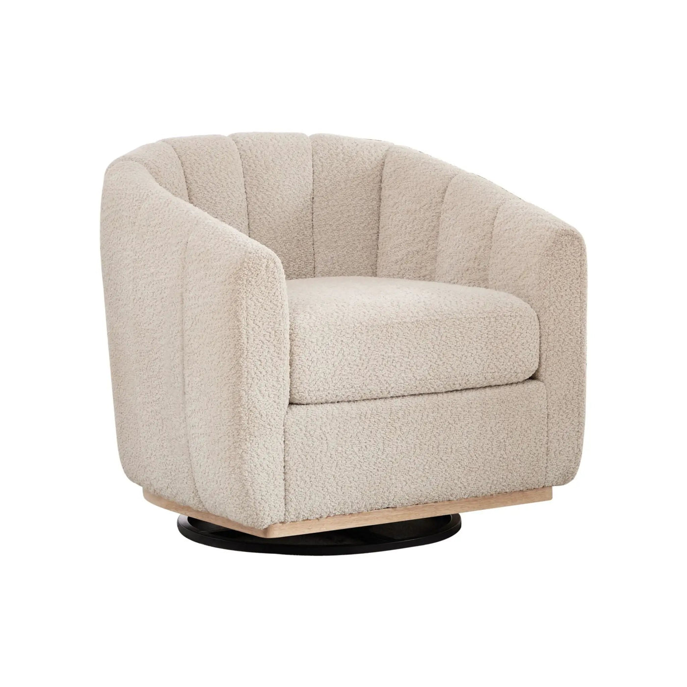 Swivel Upholstered Barrel Chair With Metal Base by HouseOfZazla