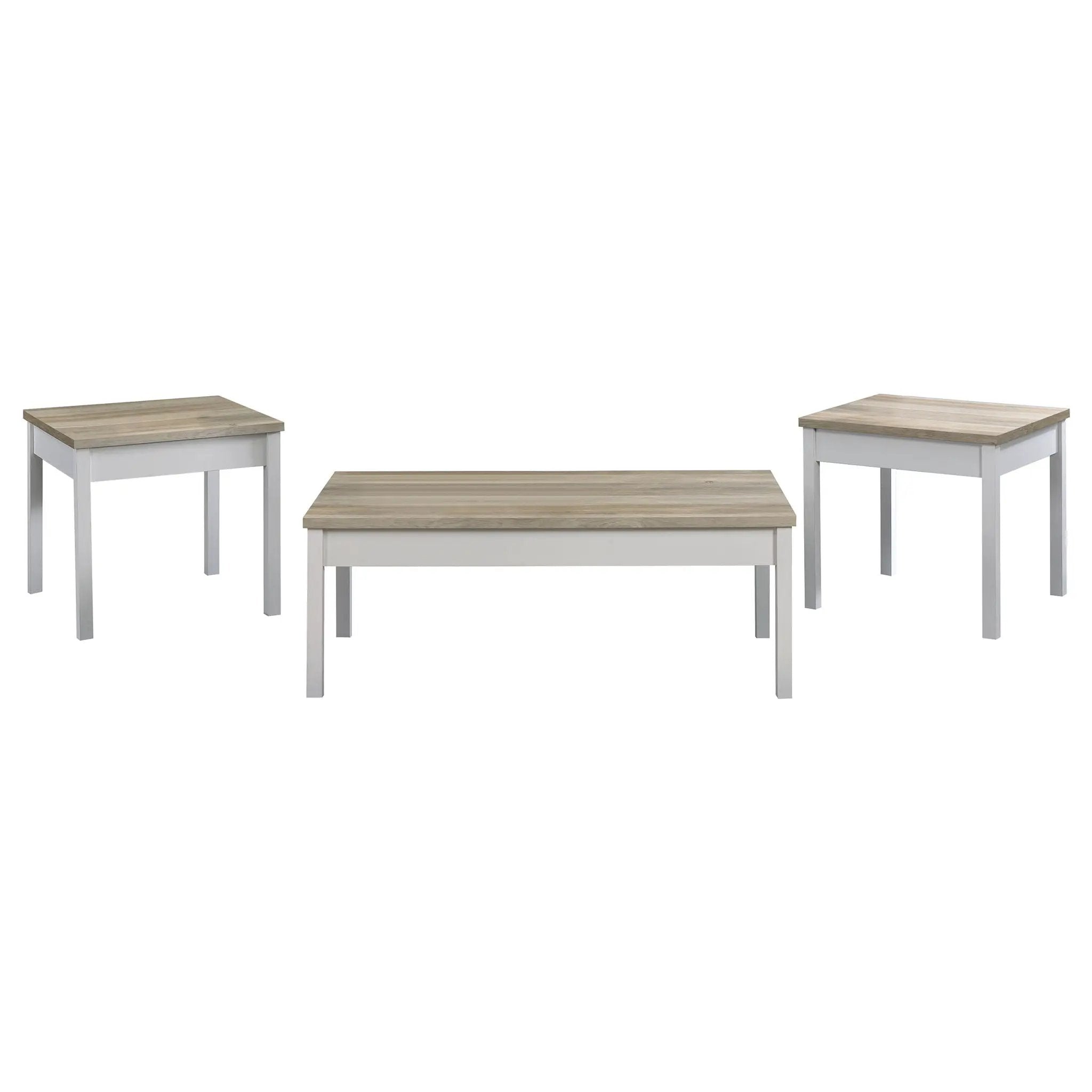Quintara - 3 Piece Coffee Table Set - Natural / White by HouseOfZazla